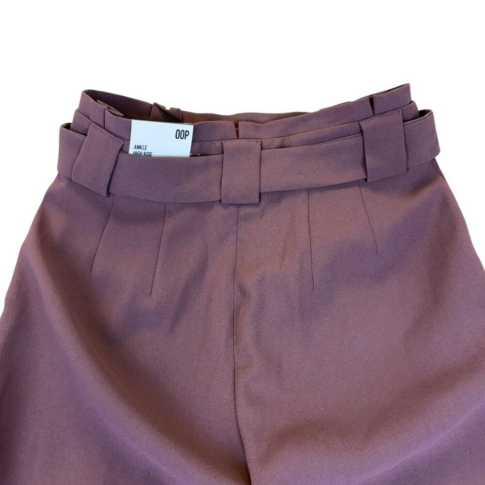 Express Women’s Purple High-Rise Ankle Pants With Bow Front Size 00P - New - Picture 4 of 14